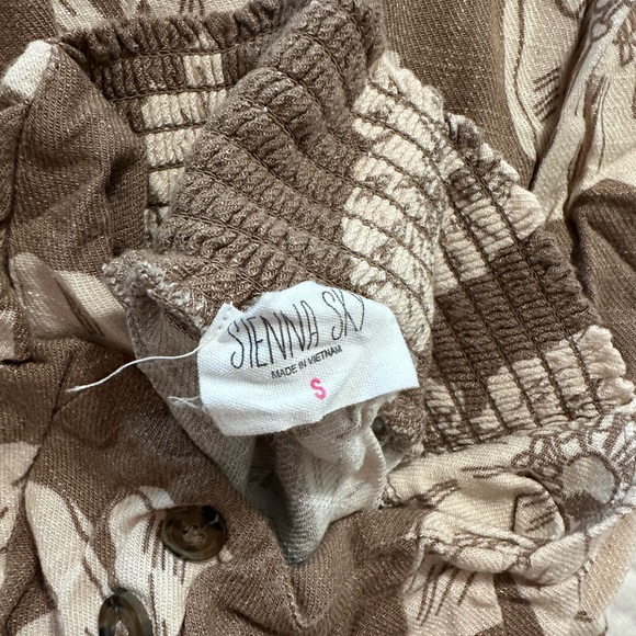 Sienna Sky Brown and Cream Textured Pants - Picture 2 of 2